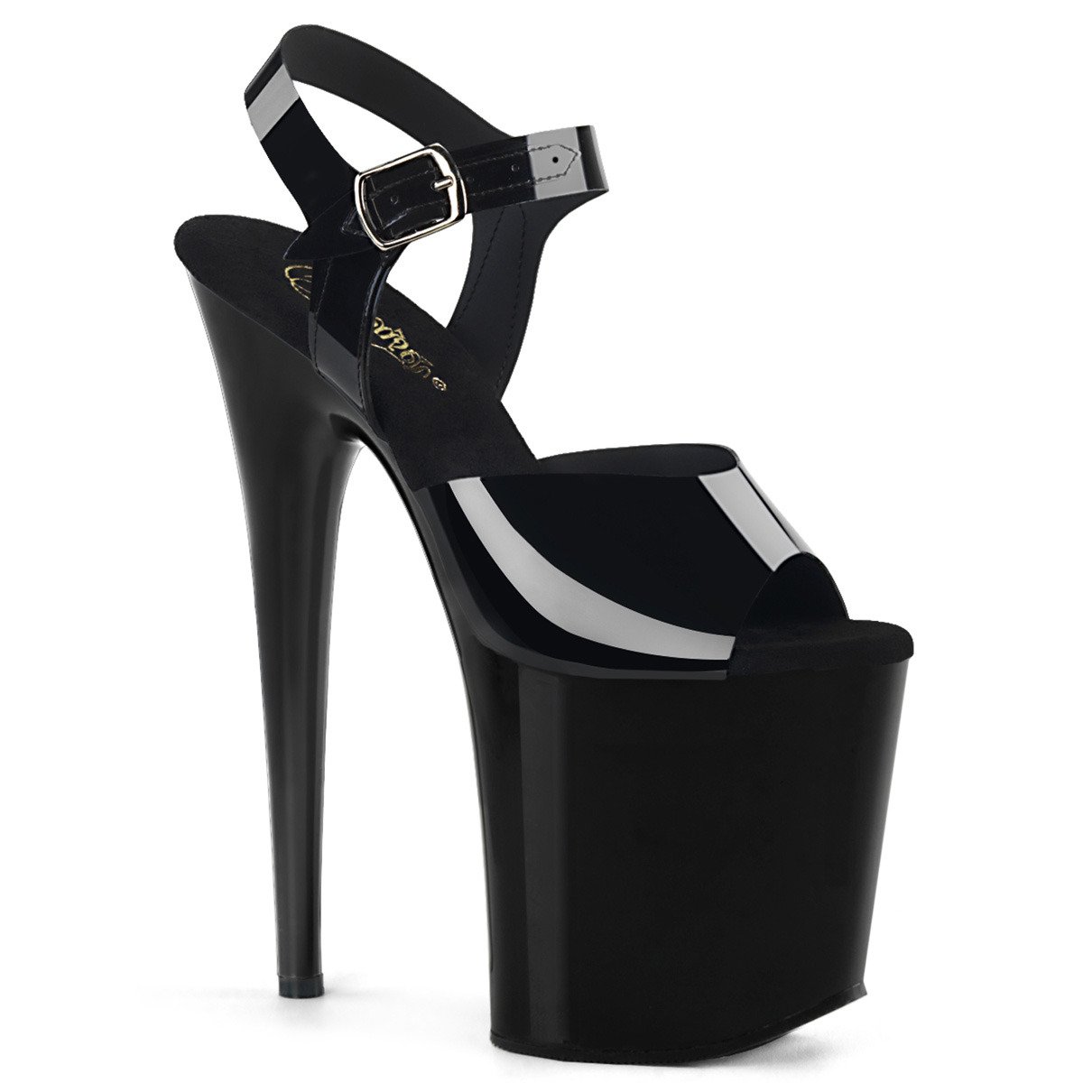 Pleaser Flamingo-808N BTPU/M - Black High-Platform Sandals