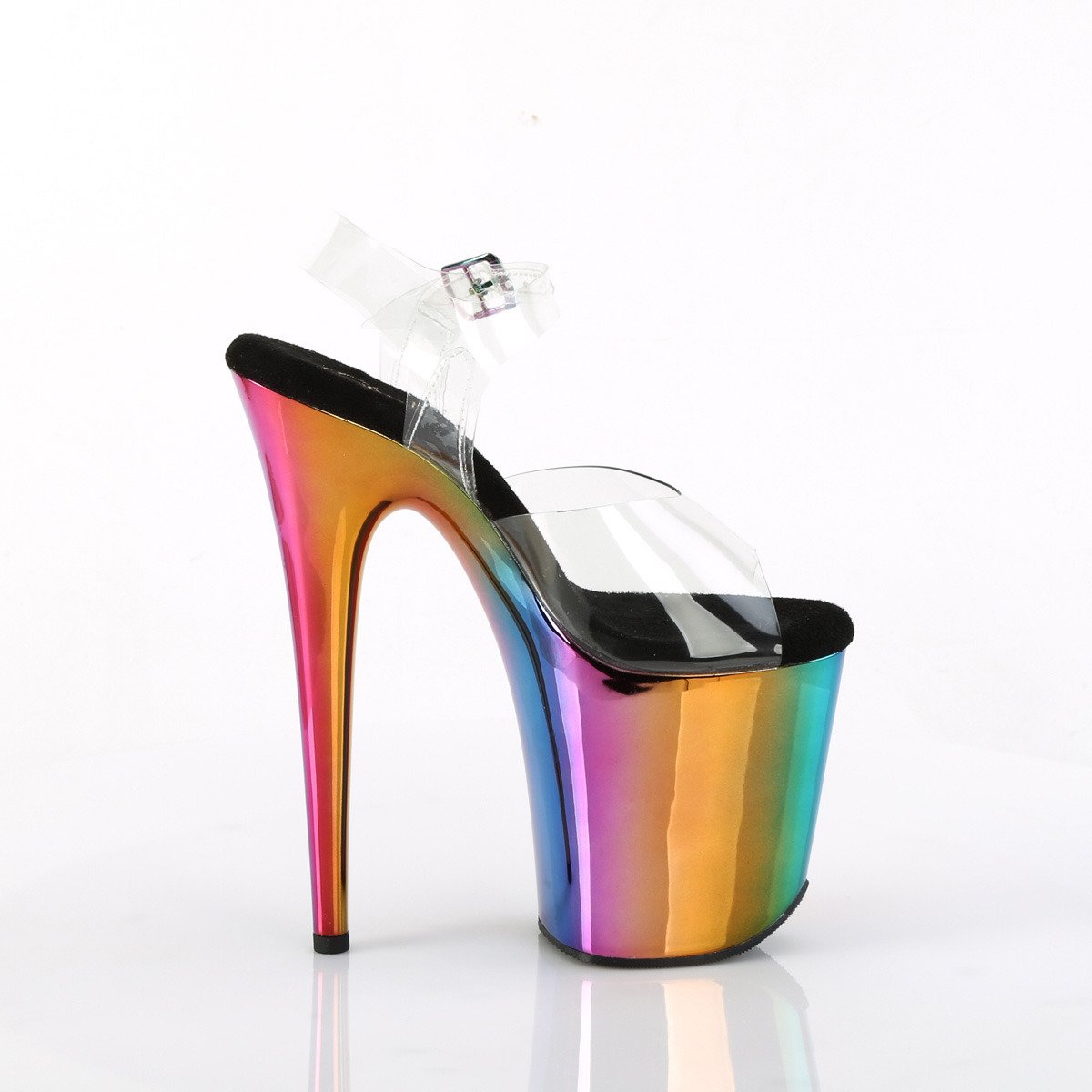 Pleaser Flamingo-808RC C/RBOWCH - Clear High-Platform Sandals