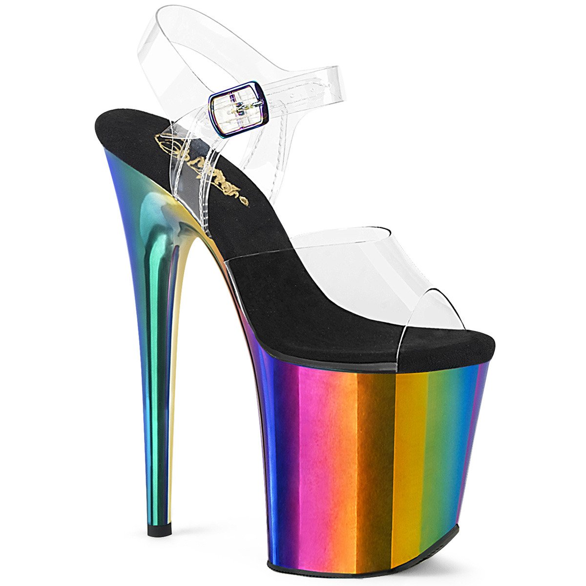 Pleaser Flamingo-808RC C/RBOWCH - Clear High-Platform Sandals