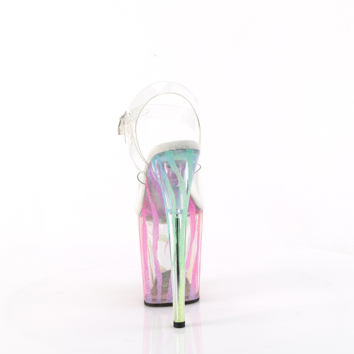 Pleaser Flamingo-808RG-03 C/RBOWG - Clear High-Platform Sandals