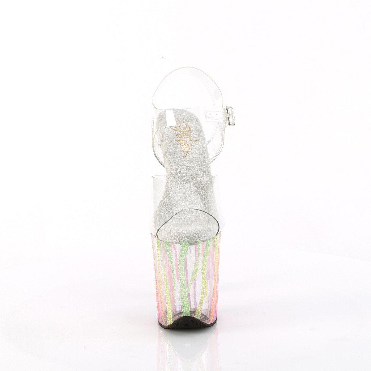 Pleaser Flamingo-808RG-03 C/RBOWG - Clear High-Platform Sandals