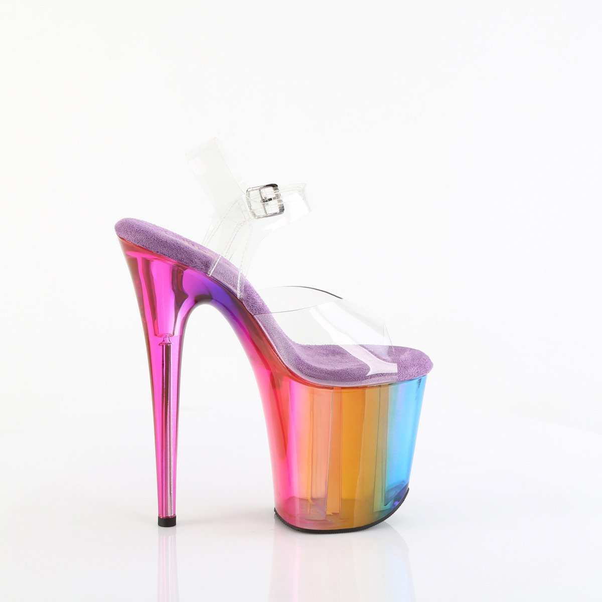 Pleaser Flamingo-808RMT C/RBOW - Clear High-Platform Sandals