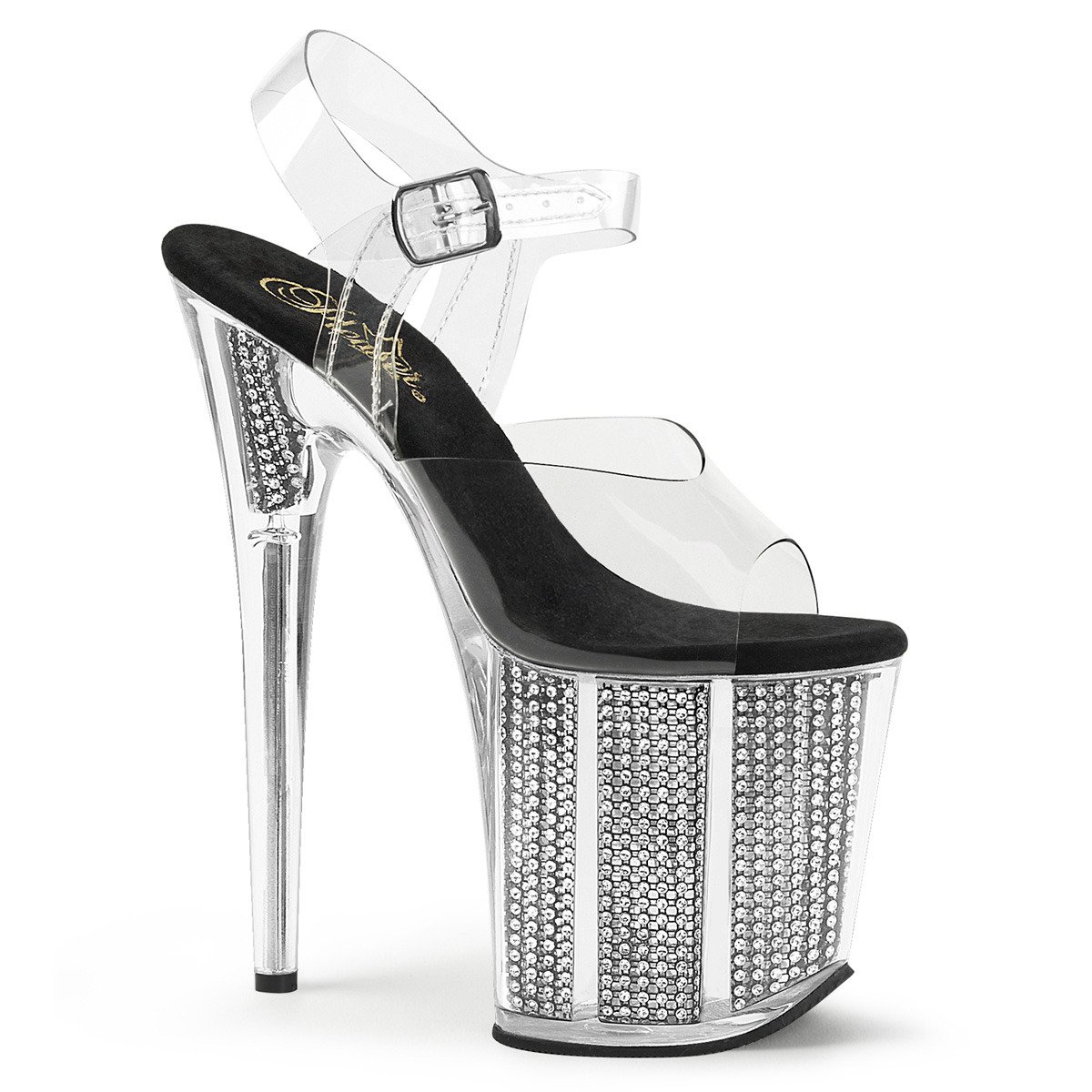 Pleaser Flamingo-808SRS C/B - Clear High-Platform Sandals