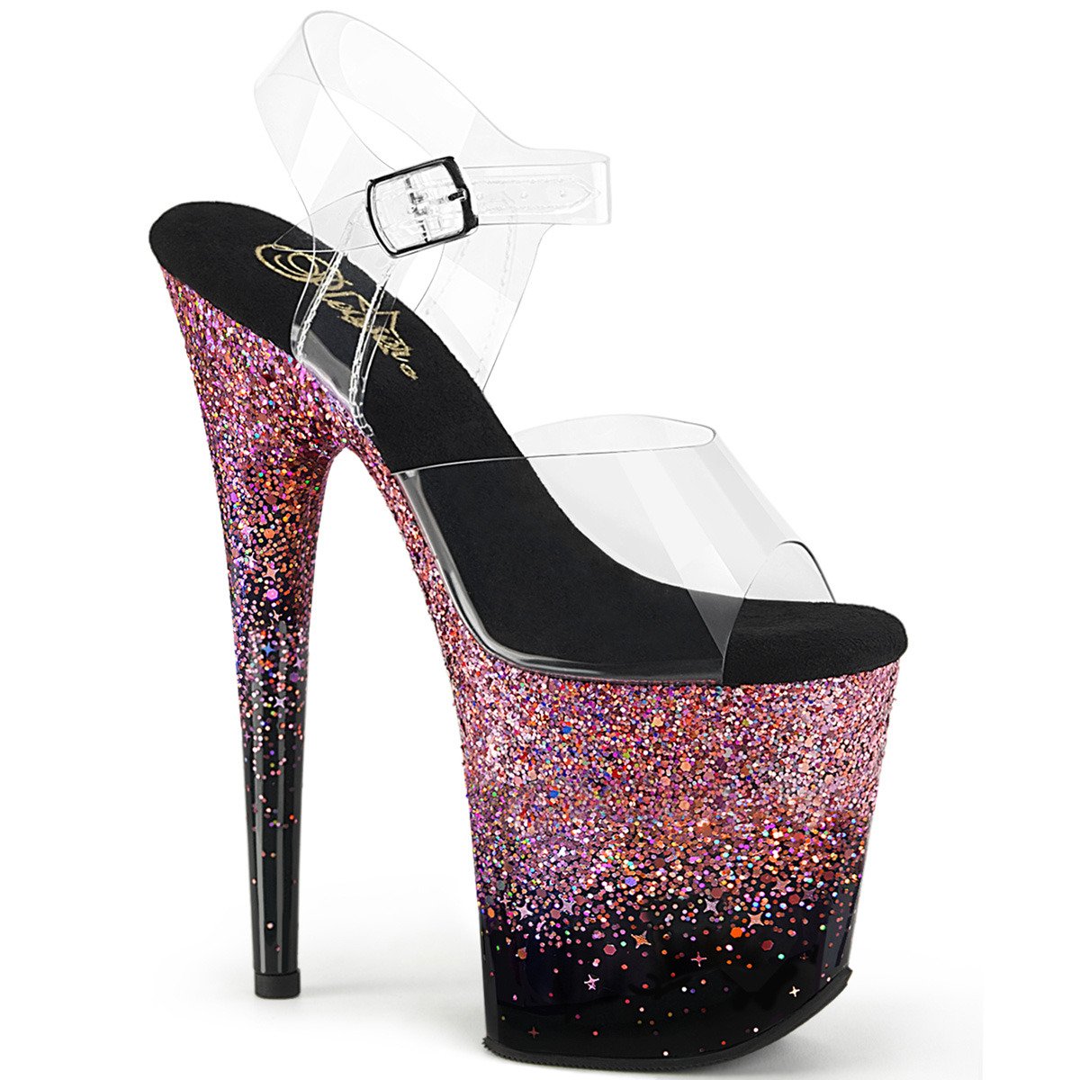 Pleaser Flamingo-808SS C/B-PG - Clear High-Platform Sandals