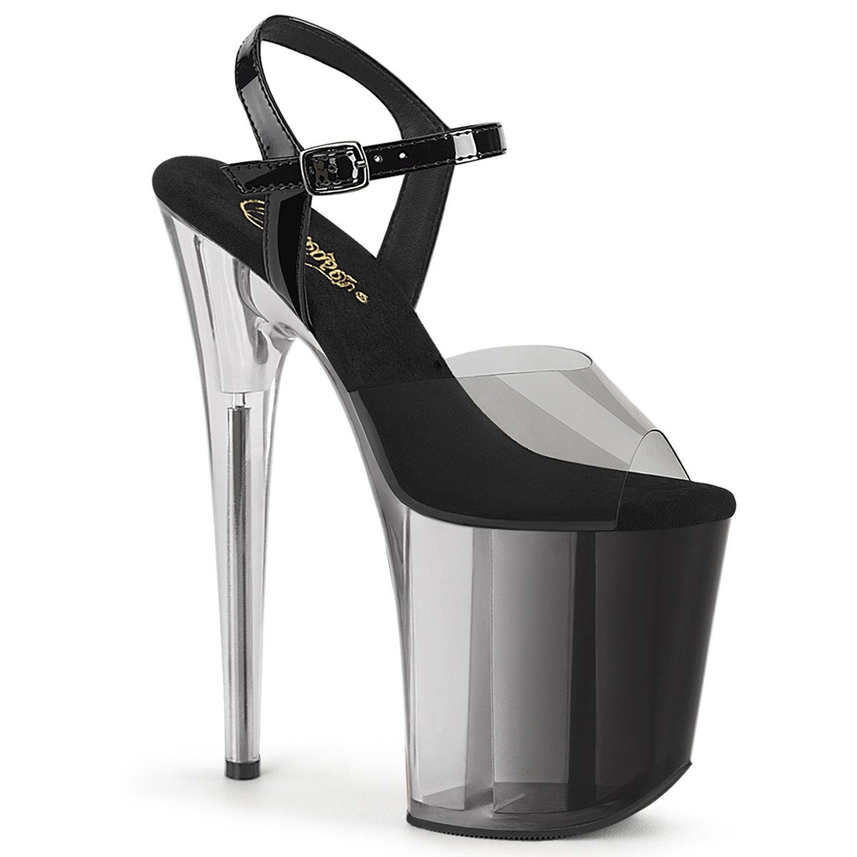 Pleaser Flamingo-808T-1 SK-B/B-C - Clear High-Platform Sandals