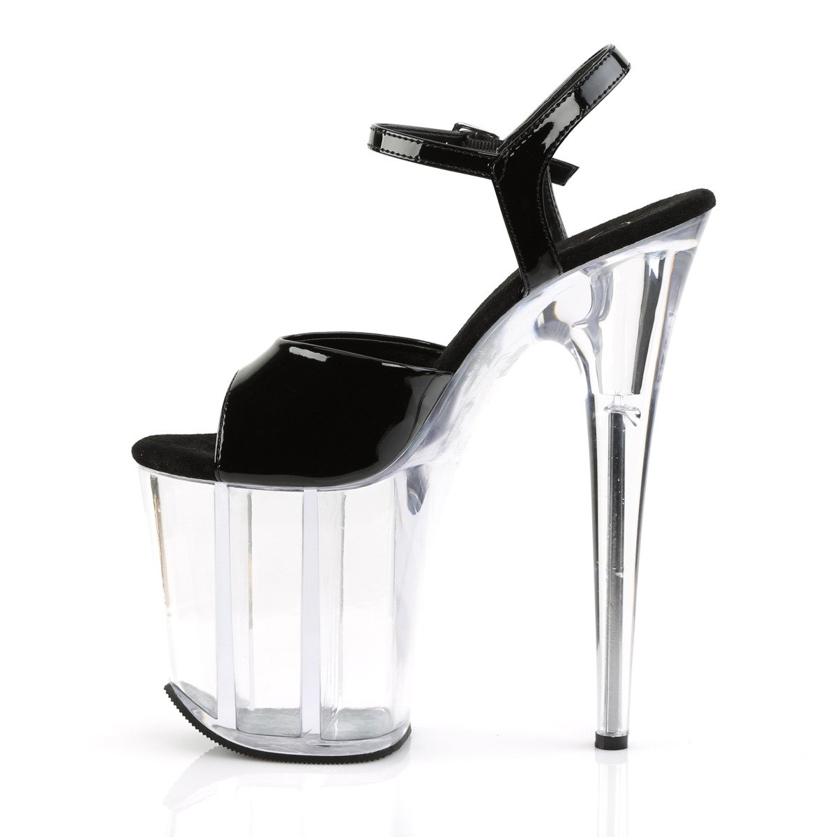 Pleaser Flamingo-809 B/C - Shiny Black High-Platform Sandals