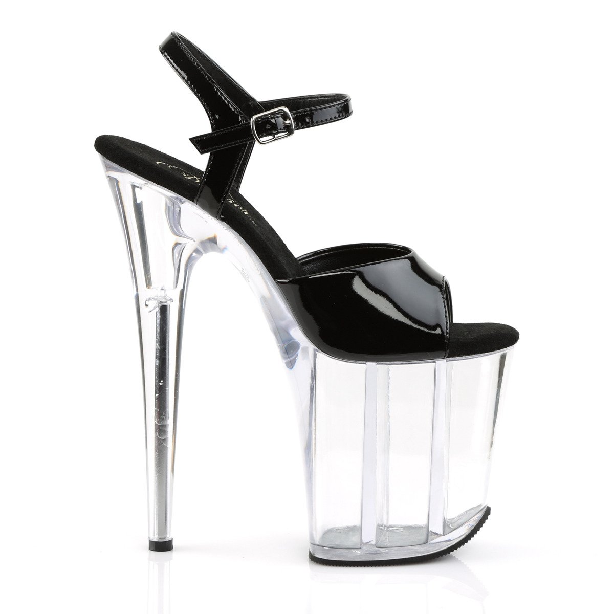 Pleaser Flamingo-809 B/C - Shiny Black High-Platform Sandals
