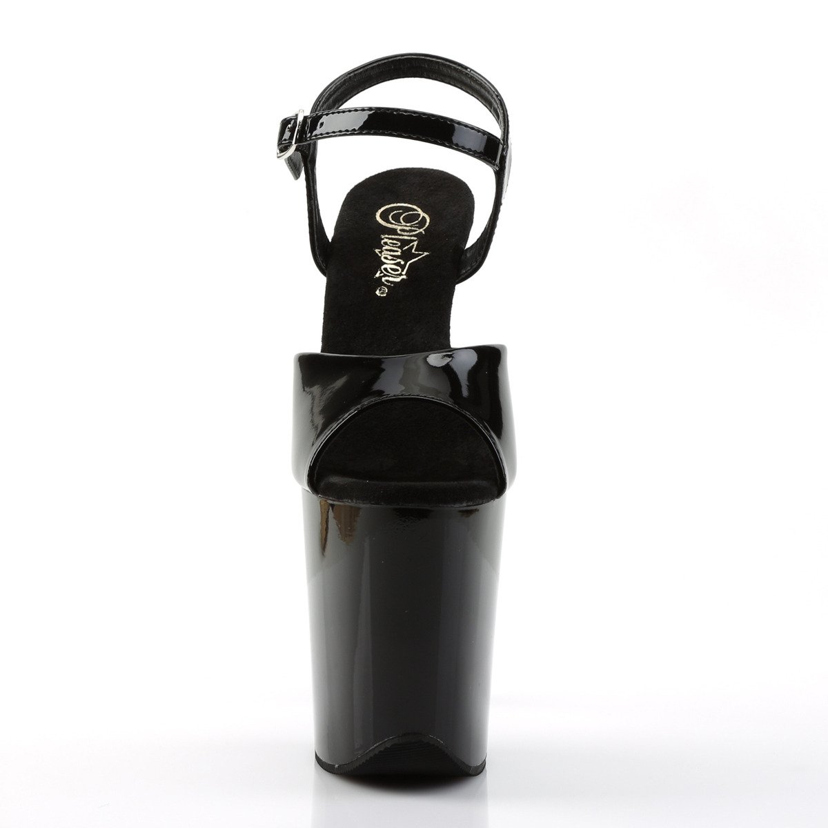 Pleaser Flamingo-809 B/M - Shiny Black High-Platform Sandals