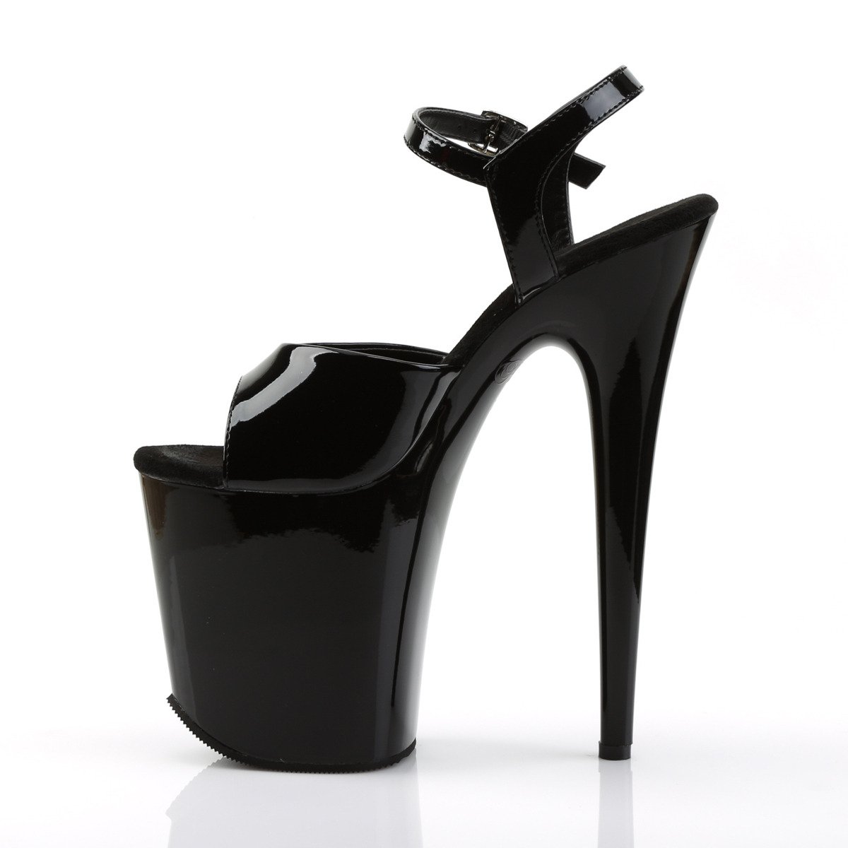 Pleaser Flamingo-809 B/M - Shiny Black High-Platform Sandals