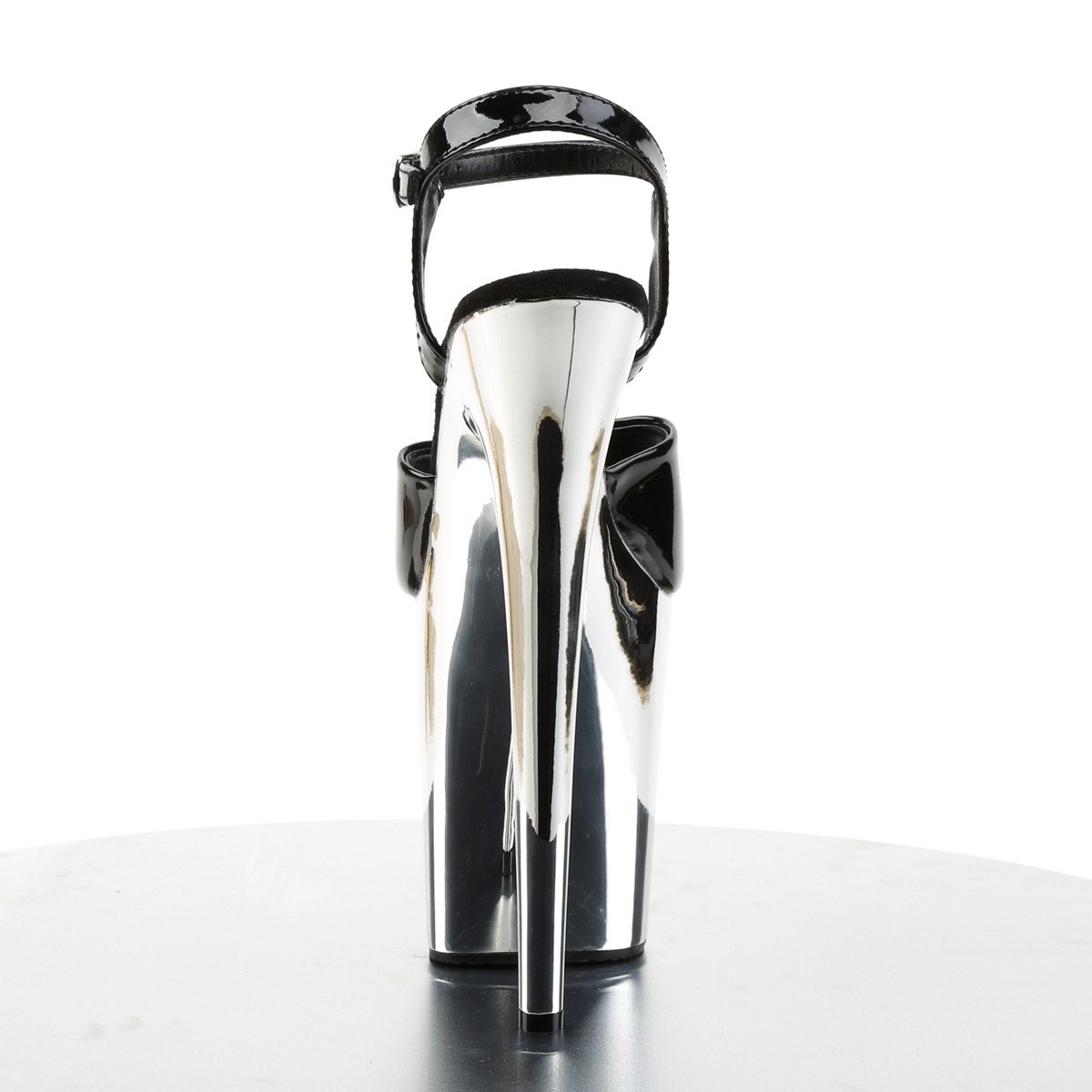 Pleaser Flamingo-809 B/SCH - Shiny Black High-Platform Sandals