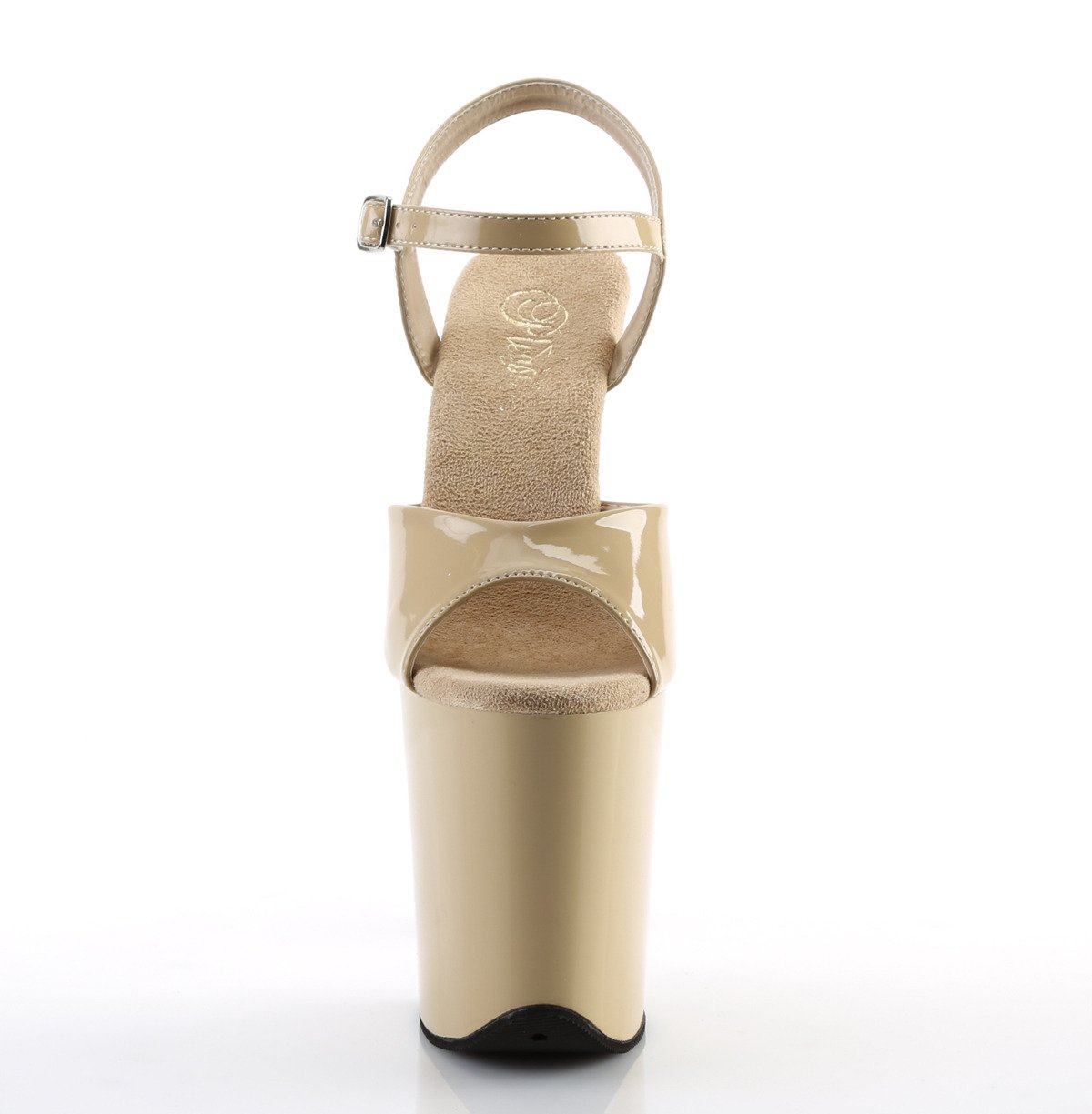 Pleaser Flamingo-809 CR/M - Shiny Beige High-Platform Sandals