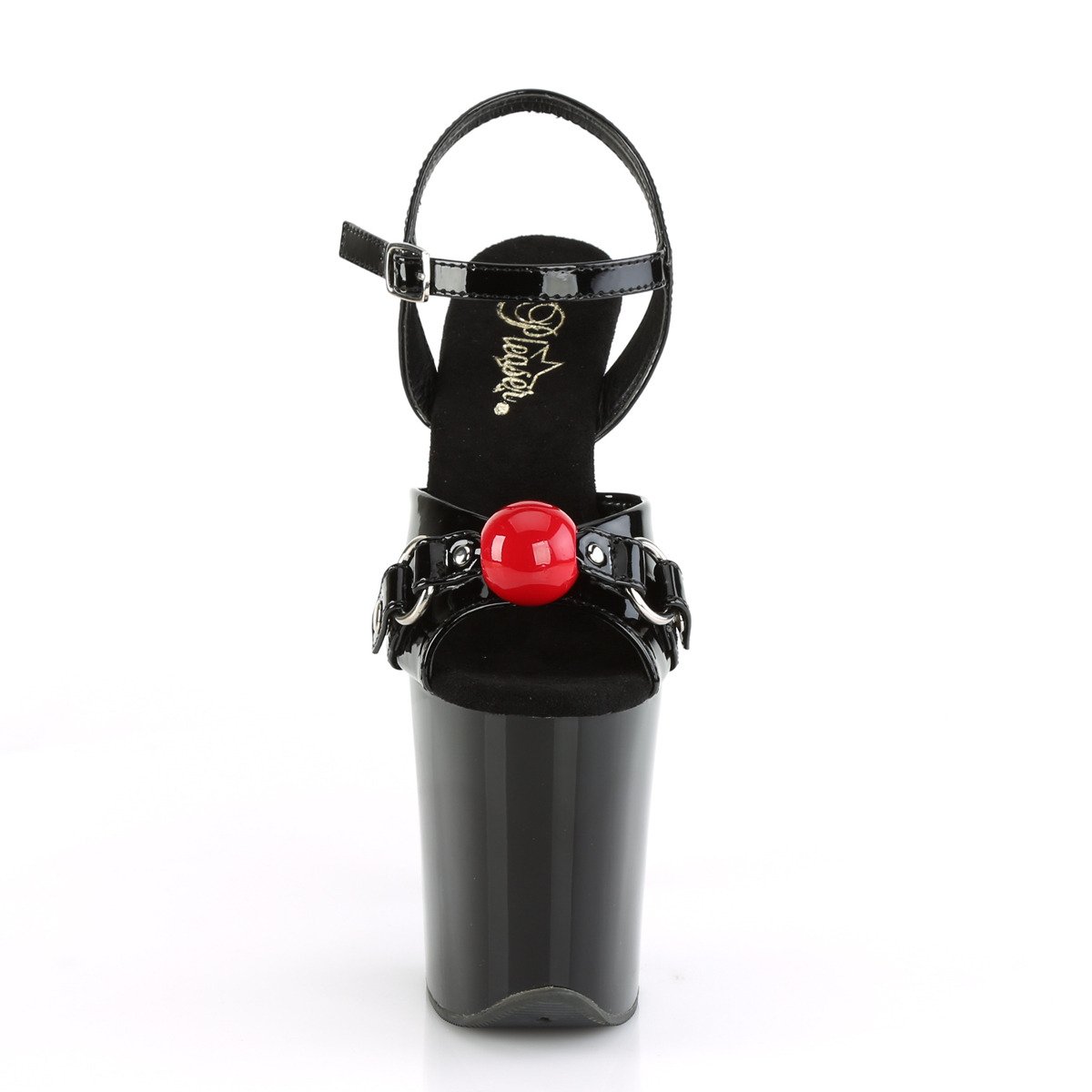 Pleaser Flamingo-809GB B/M - Shiny Black High-Platform Sandals