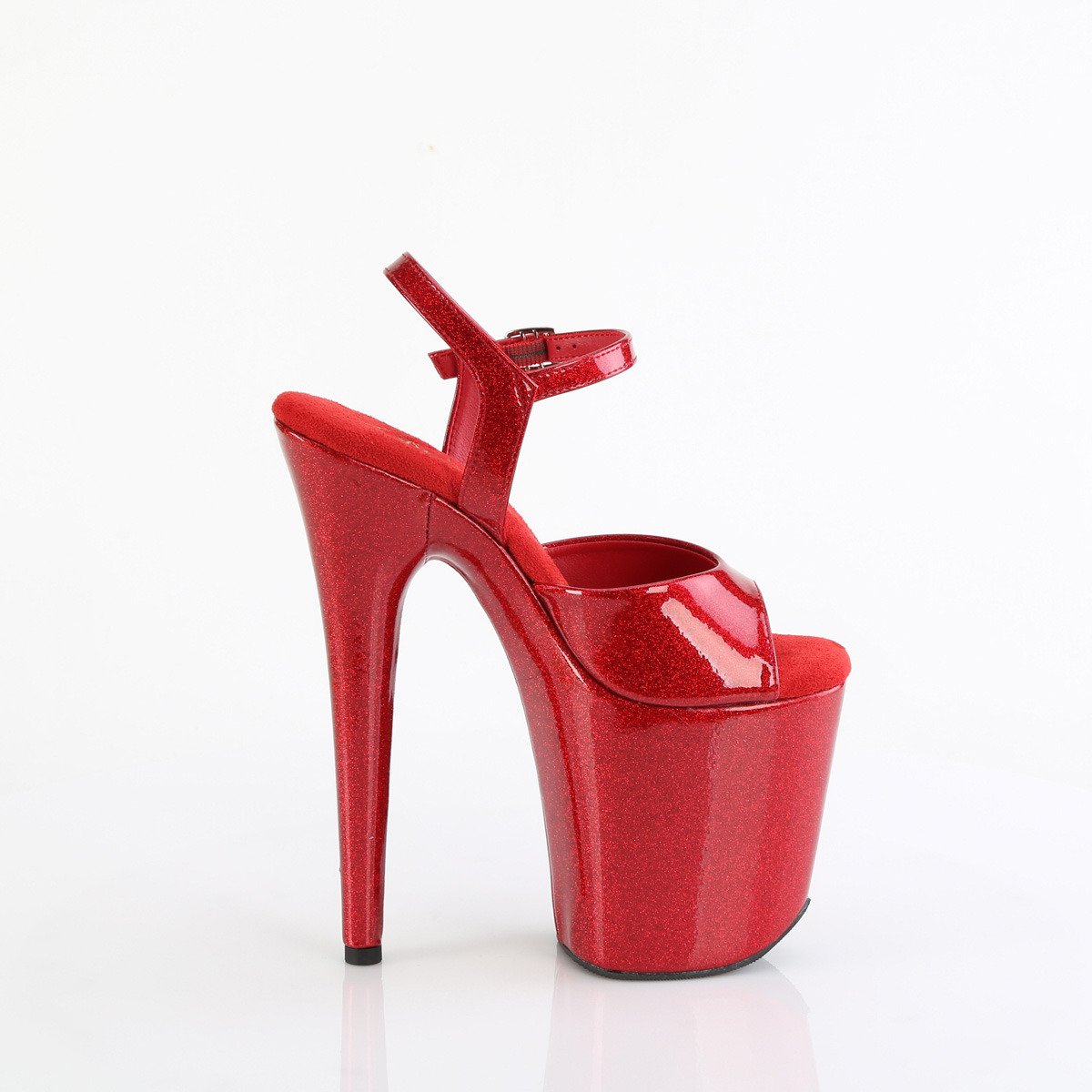 Pleaser Flamingo-809GP RYRG/M - Shiny Red High-Platform Sandals