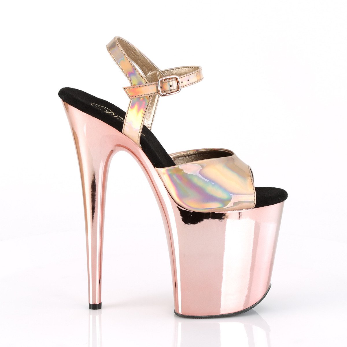 Pleaser Flamingo-809HG ROHG/ROGCH - Shiny Gold High-Platform Sandals