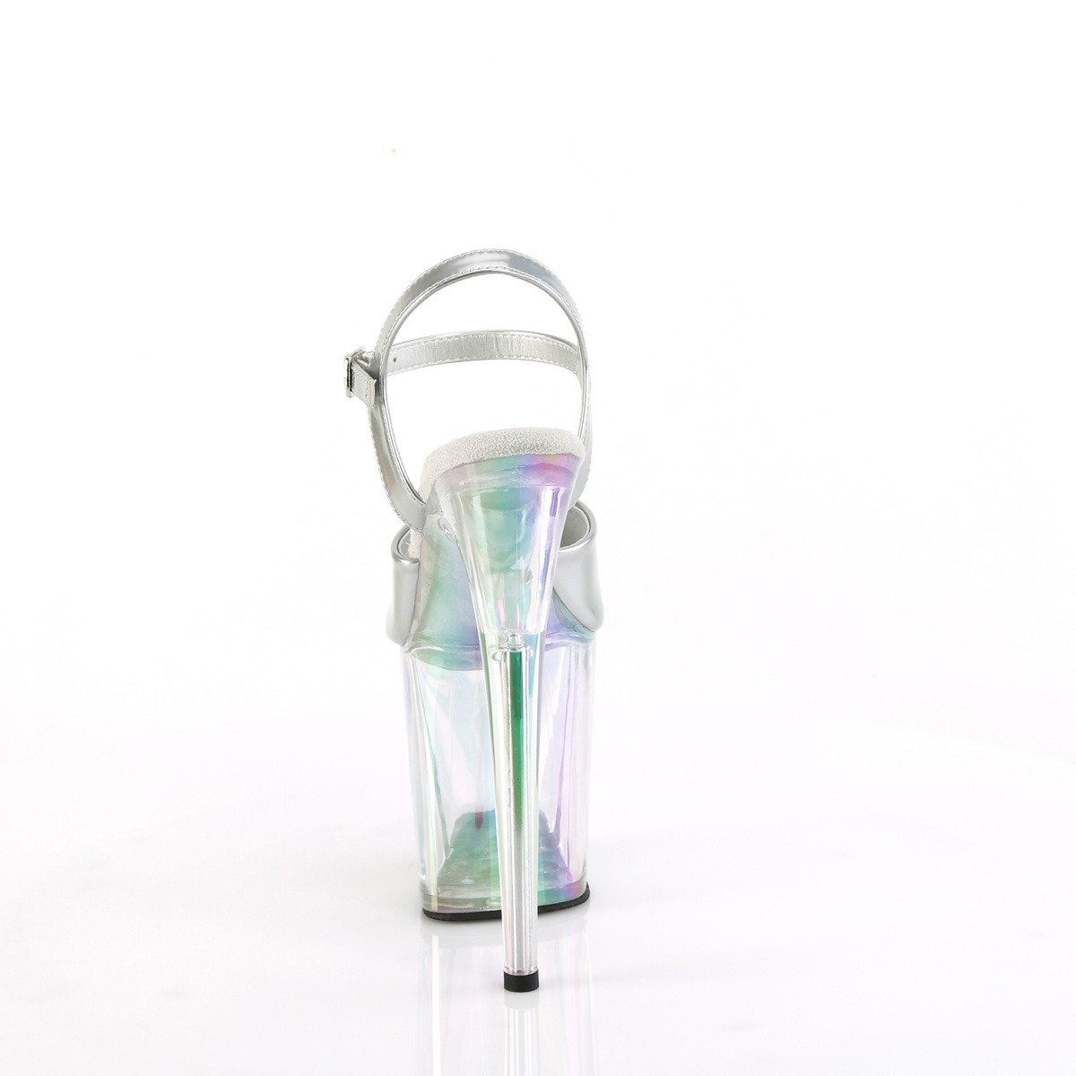 Pleaser Flamingo-809HT SHG/HG - Shiny Silver High-Platform Sandals