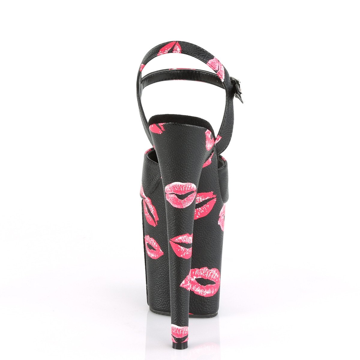 Pleaser Flamingo-809KISSES BPU/M - Black High-Platform Sandals