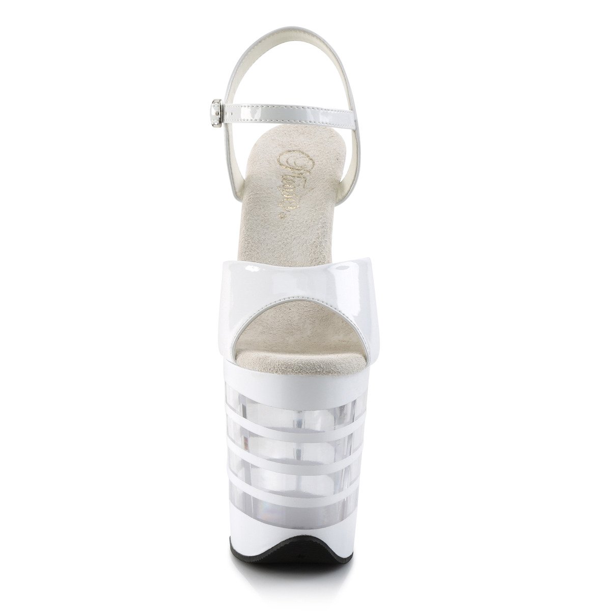 Pleaser Flamingo-809LN W/M - Shiny White High-Platform Sandals