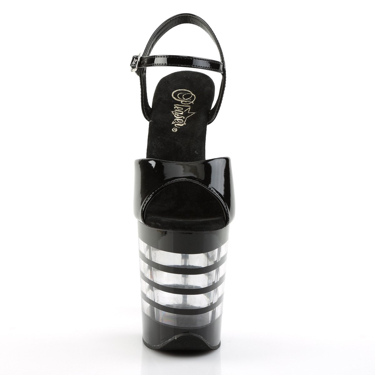 Pleaser Flamingo-809LN B/M - Shiny Black High-Platform Sandals