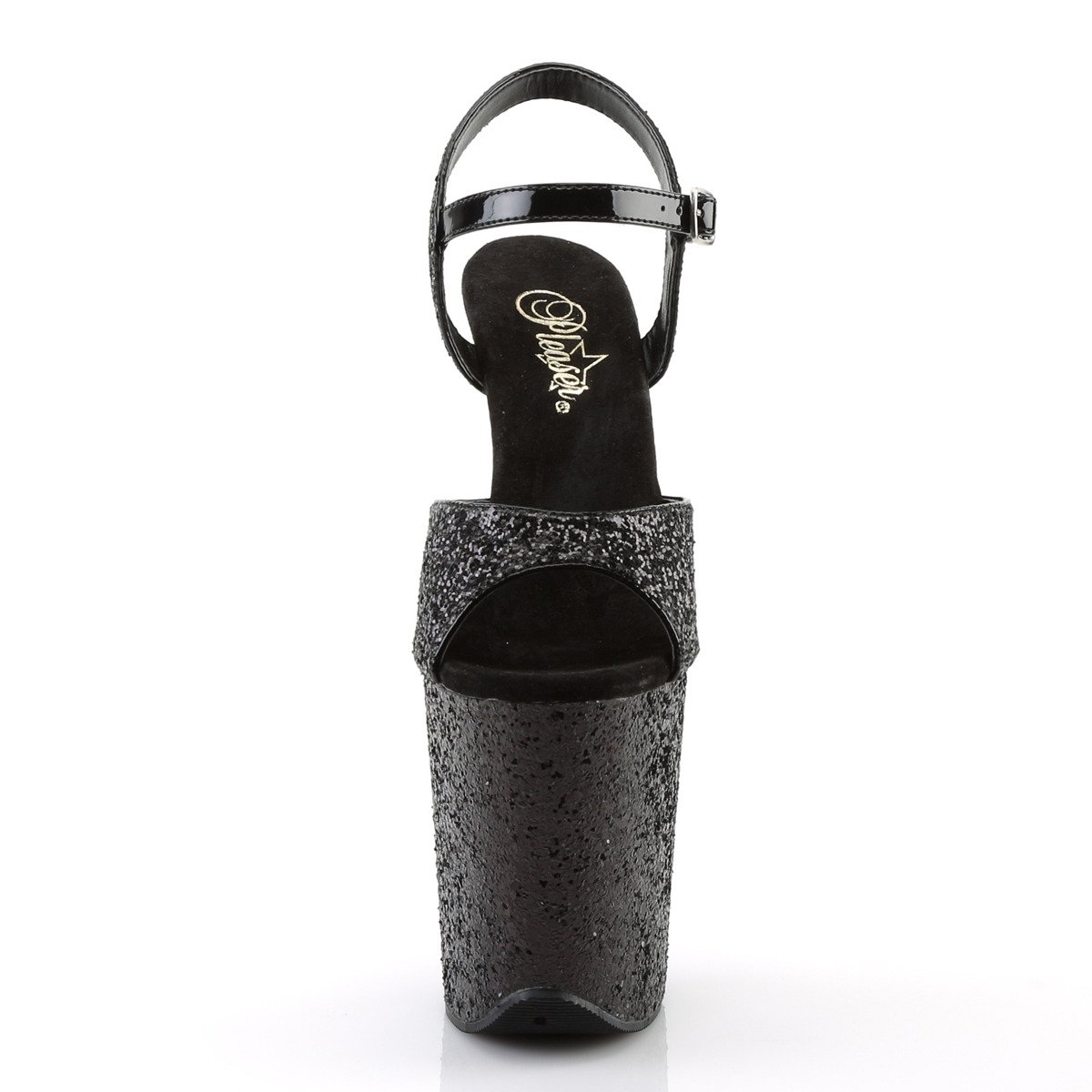 Pleaser Flamingo-810LG BG/M - Black High-Platform Sandals