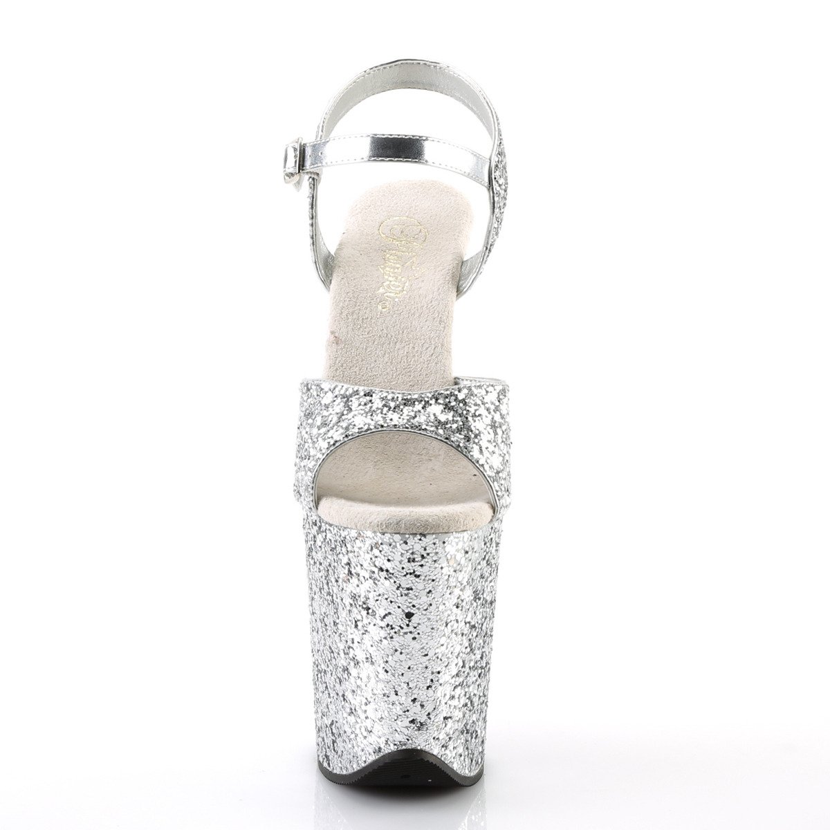 Pleaser Flamingo-810LG SG/M - Silver High-Platform Sandals