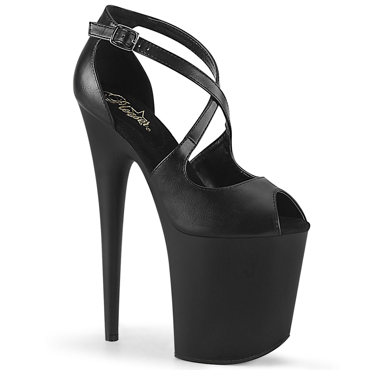 Pleaser Flamingo-821 BPU/M - Black High-Platform Sandals