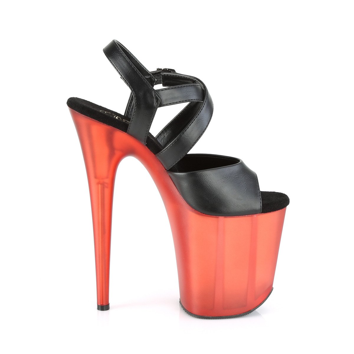 Pleaser Flamingo-822T BPU/R - Black High-Platform Sandals
