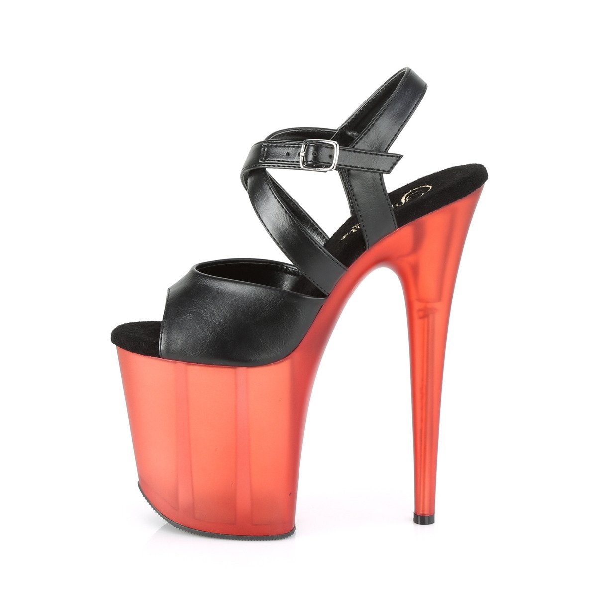 Pleaser Flamingo-822T BPU/R - Black High-Platform Sandals