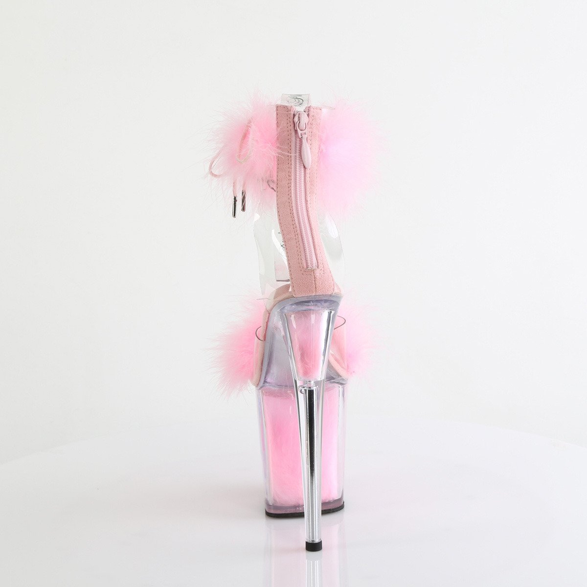 Pleaser Flamingo-824F C-BPFUR/M - Pink High-Platform Ankle Strap Heels