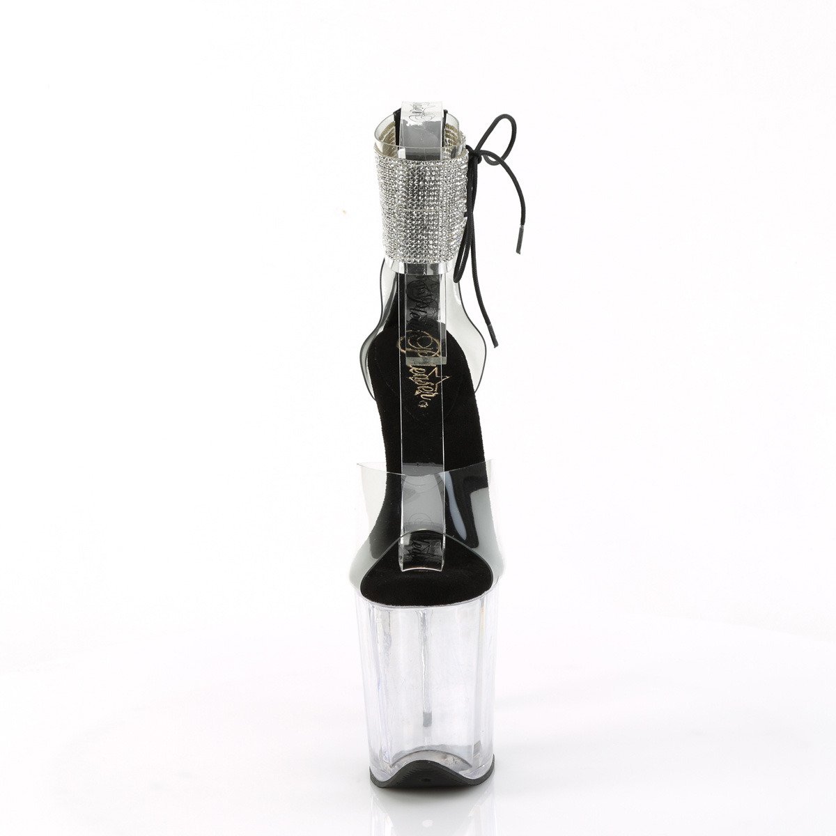 Pleaser Flamingo-824RS C-B/C - Black High-Platform Ankle Strap Heels