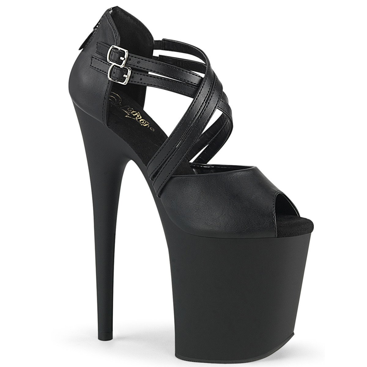 Pleaser Flamingo-865 BPU/M - Black High-Platform Sandals