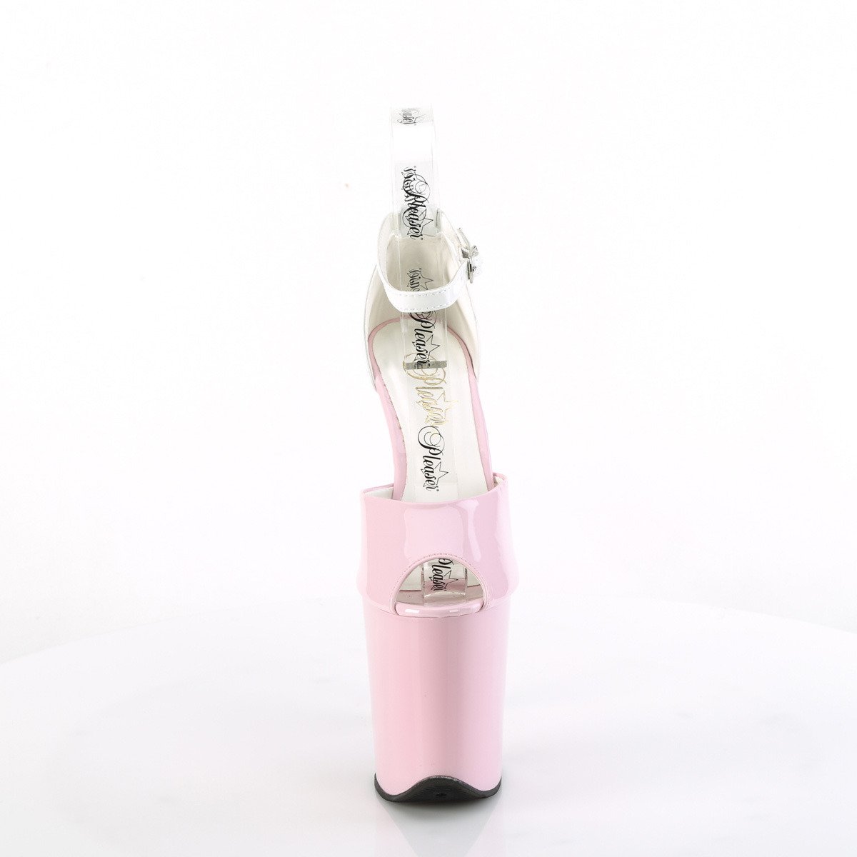 Pleaser Flamingo-868 BP-W/M - Shiny Pink High-Platform Ankle Strap Heels
