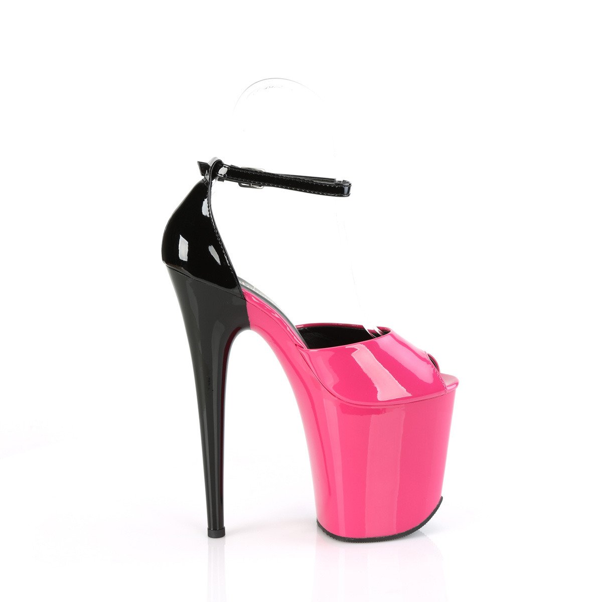 Pleaser Flamingo-868 FS-B/M - Shiny Violet High-Platform Ankle Strap Heels