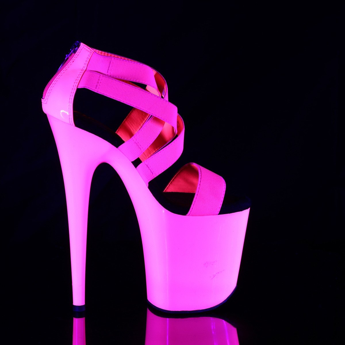 Pleaser Flamingo-869UV NHPELSPT/M - Pink Uv Reactive High-Platform Sandals
