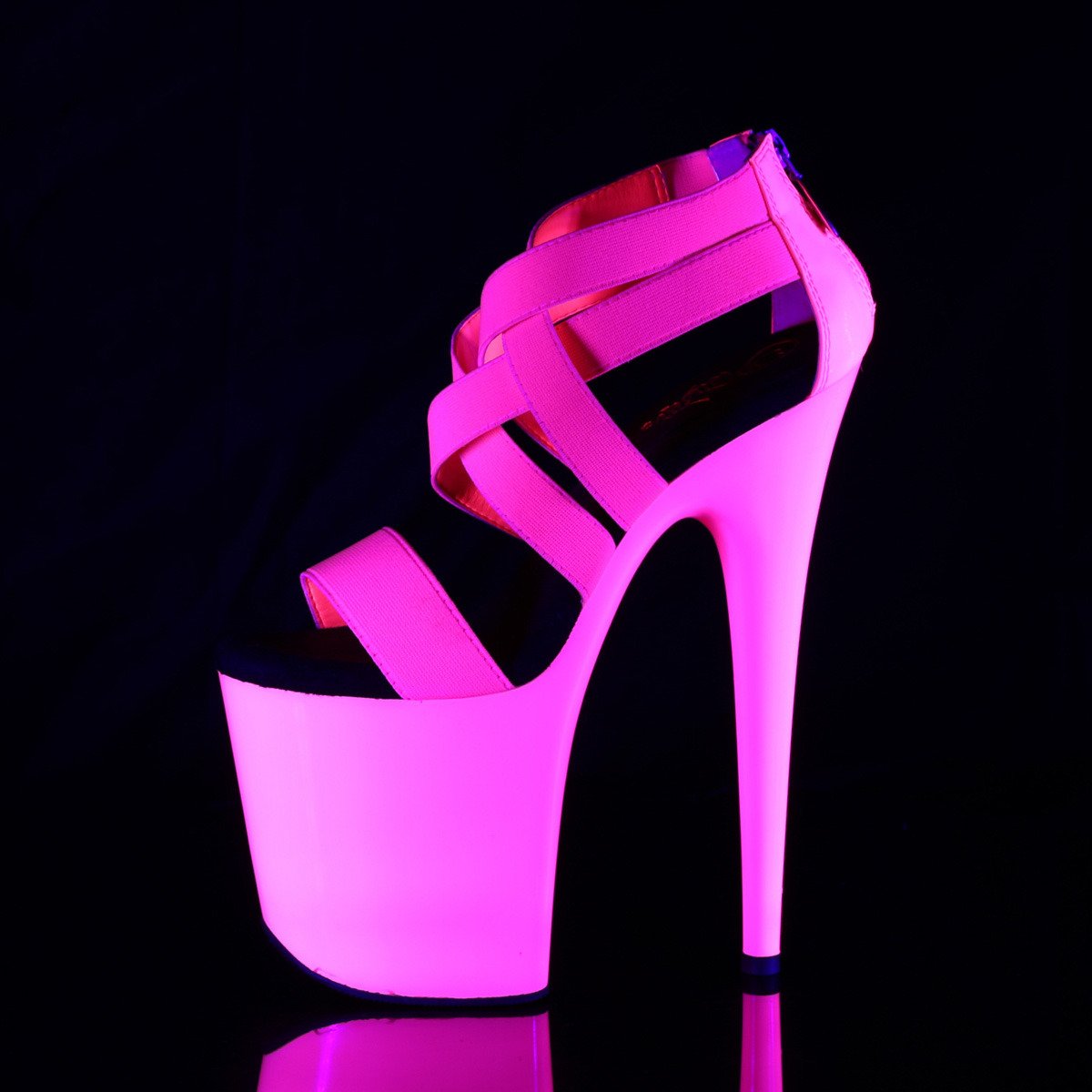 Pleaser Flamingo-869UV NHPELSPT/M - Pink Uv Reactive High-Platform Sandals