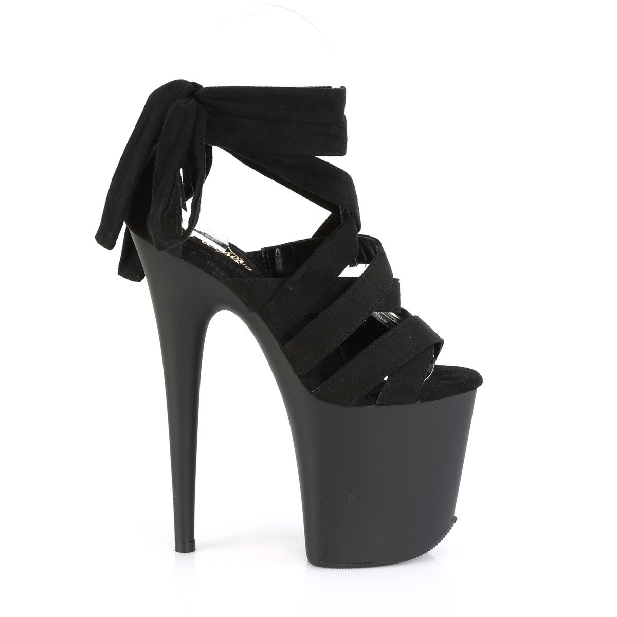 Pleaser Flamingo-876 BFS/M - Black High-Platform Ankle Strap Heels