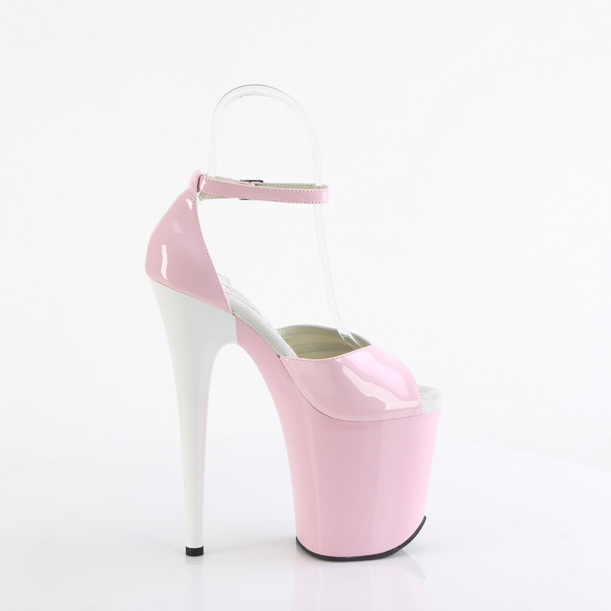 Pleaser Flamingo-884 BP-W/M - Shiny Pink High-Platform Ankle Strap Heels