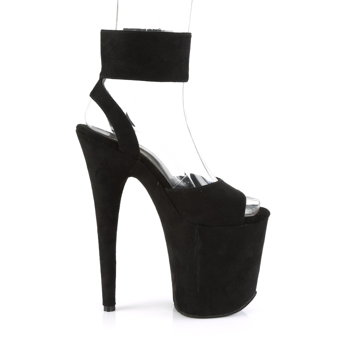 Pleaser Flamingo-891 BMF/M - Black High-Platform Ankle Strap Heels