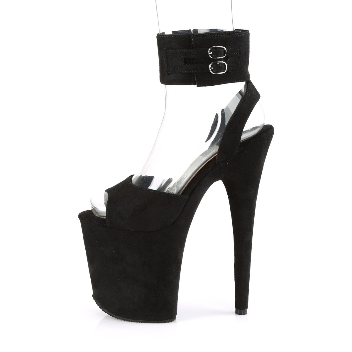 Pleaser Flamingo-891 BMF/M - Black High-Platform Ankle Strap Heels