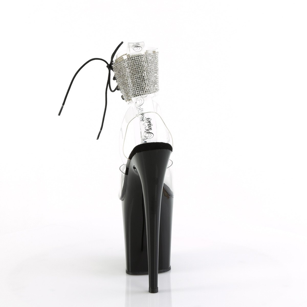 Pleaser Flamingo-891-2RS C/B - Clear High-Platform Ankle Strap Heels