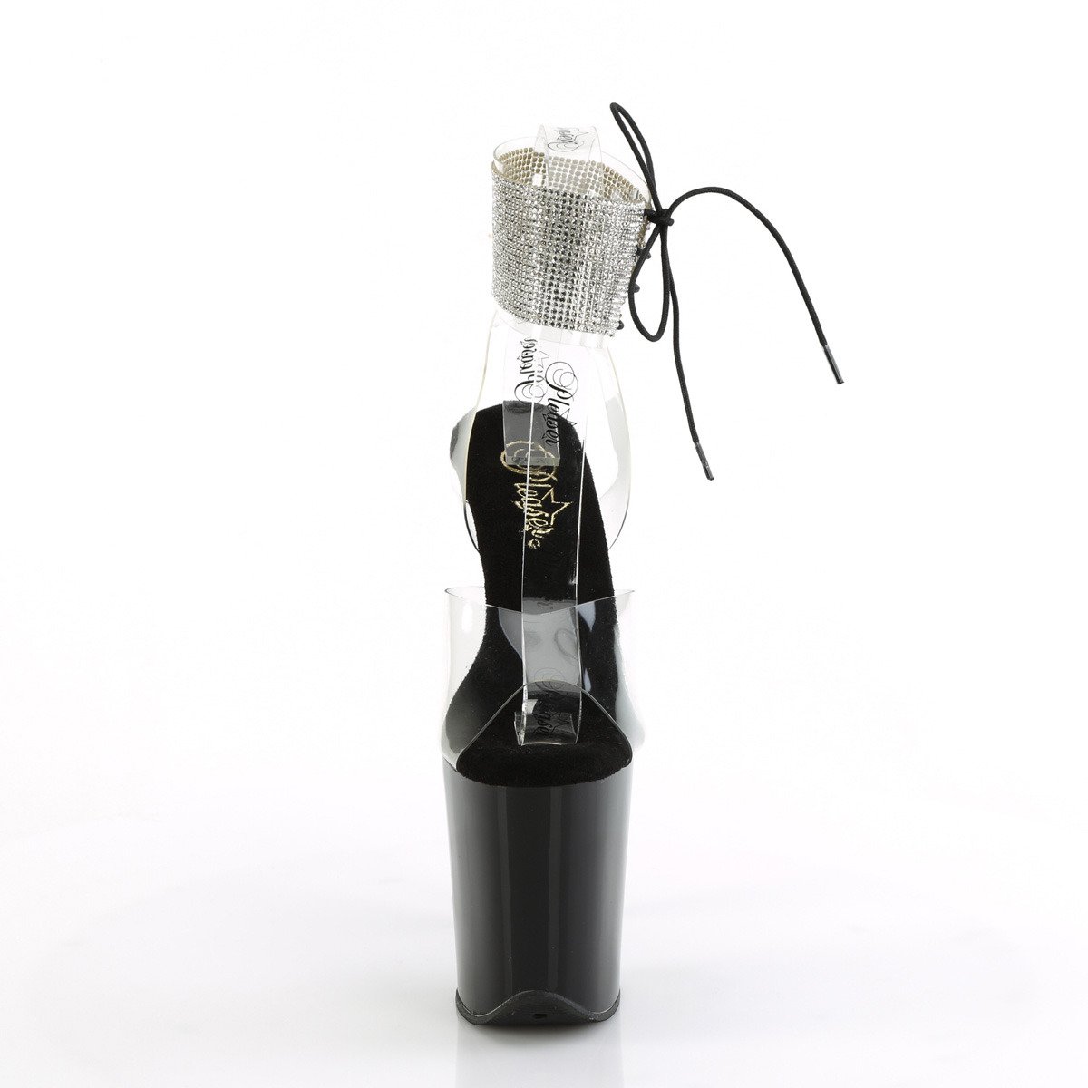 Pleaser Flamingo-891-2RS C/B - Clear High-Platform Ankle Strap Heels