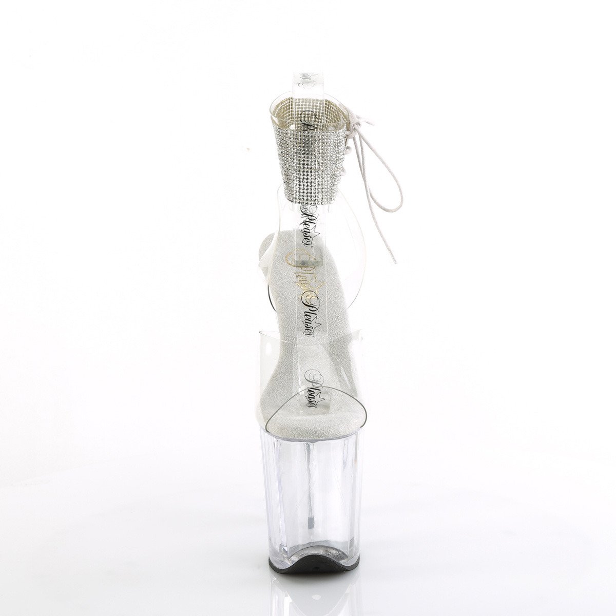 Pleaser Flamingo-891-2RS C/M - Clear High-Platform Ankle Strap Heels