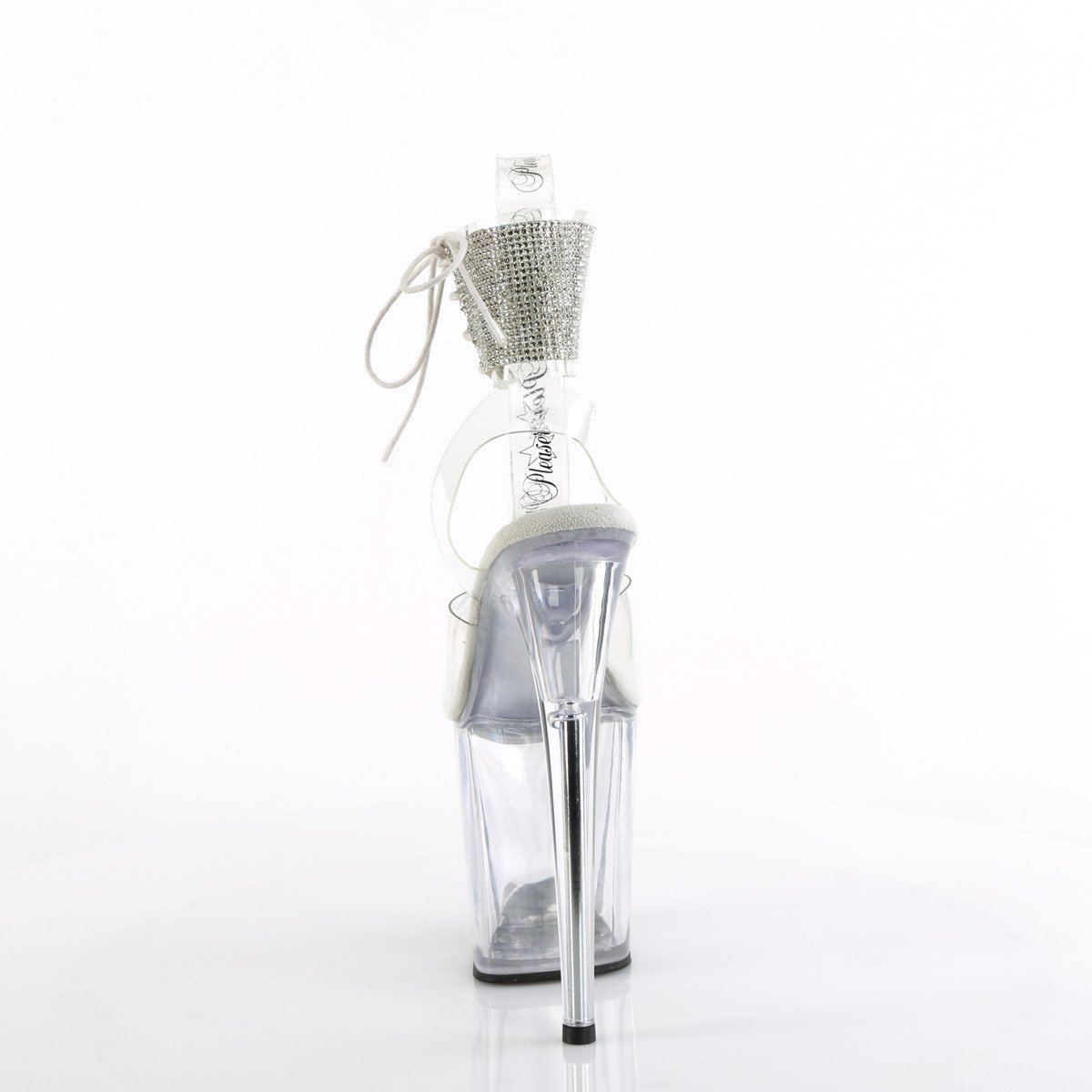 Pleaser Flamingo-891-2RS C/M - Clear High-Platform Ankle Strap Heels