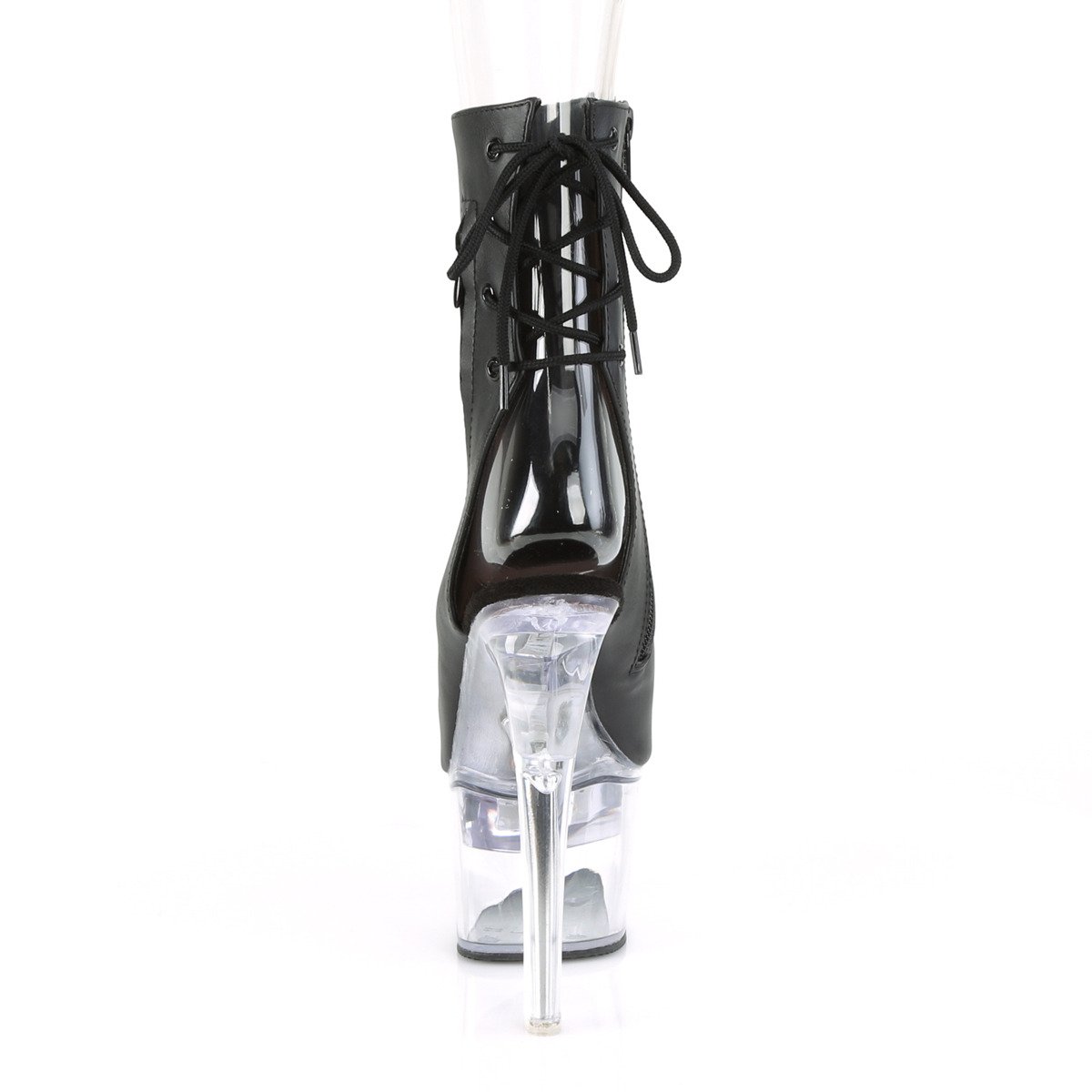 Pleaser Flashdance-1018-7 BPU/C - Black Illuminating High-Platform Peep Toe Boots