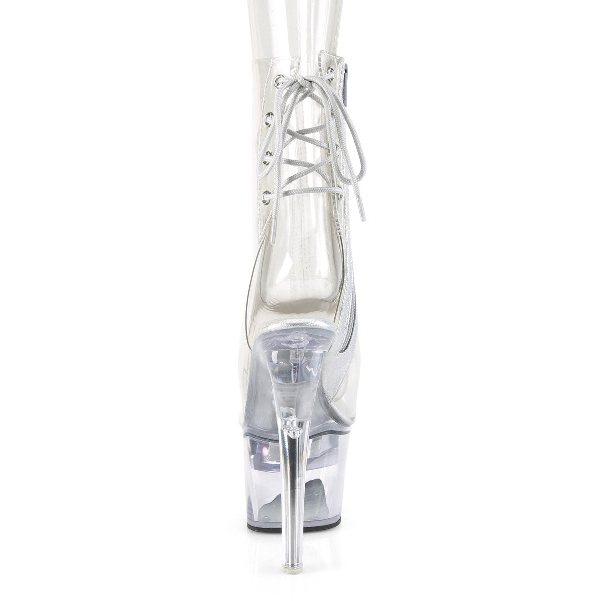 Pleaser Flashdance-1018C-7 C/M - Clear Illuminating High-Platform Peep Toe Boots