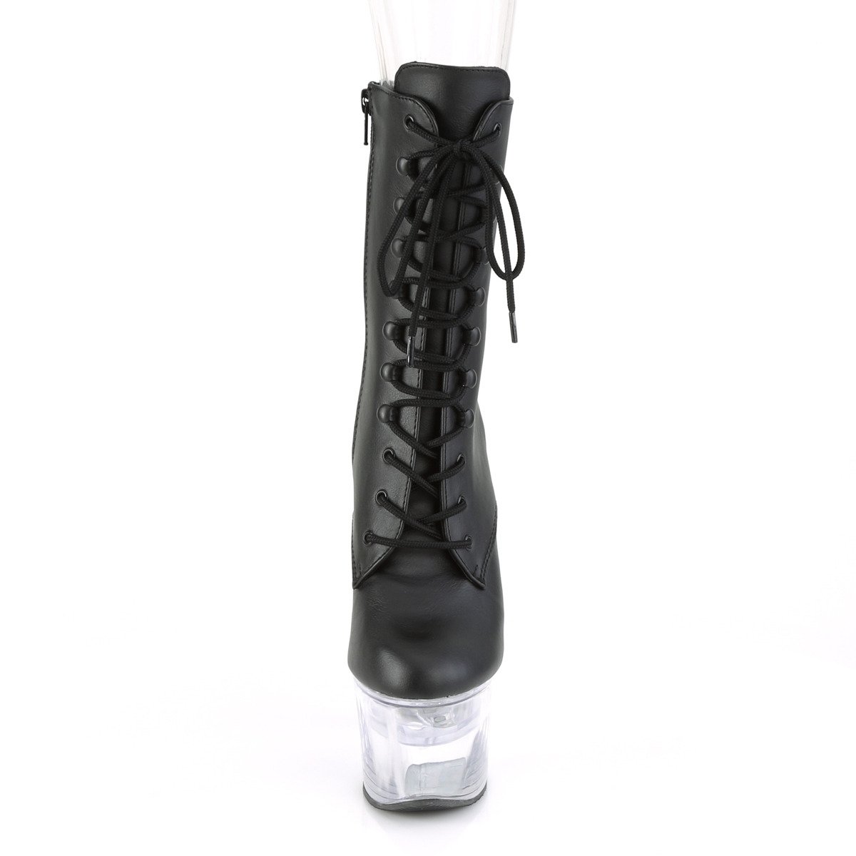 Pleaser Flashdance-1020-7 BPU/C - Black Illuminating High-Platform Ankle Boots