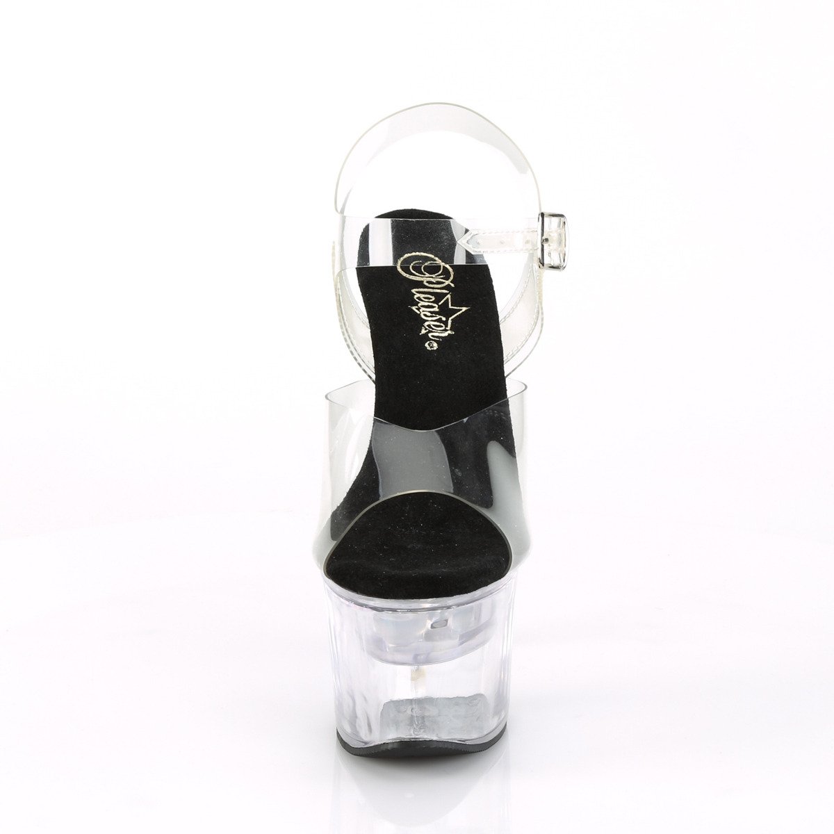 Pleaser Flashdance-708 C-B/C - Clear Illuminating High-Platform Sandals