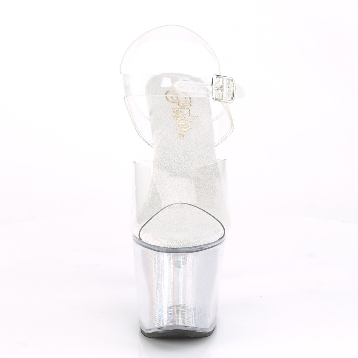 Pleaser Flashdance-708SCH C/SHG - Clear Illuminating High-Platform Sandals