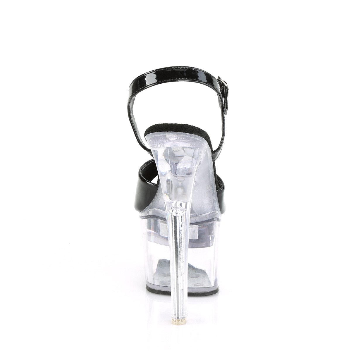 Pleaser Flashdance-709 B/C - Shiny Black Illuminating High-Platform Sandals