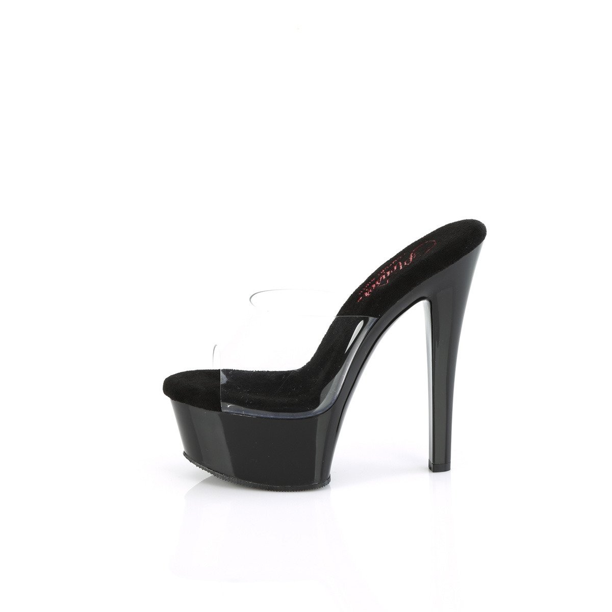 Pleaser Gleam-601 C/B - Clear Platform High-Heel Slides