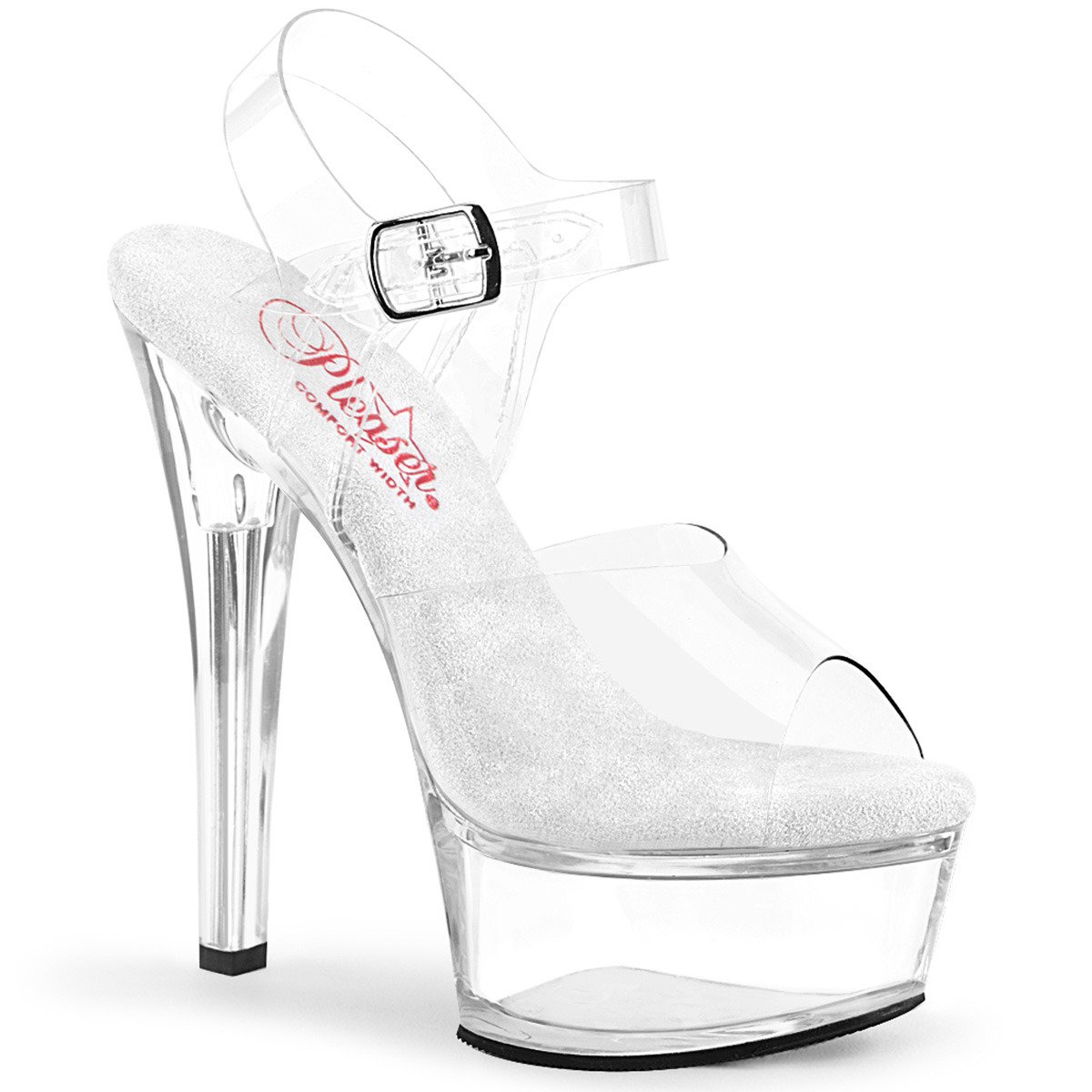 Pleaser Gleam-608 C/M - Clear Platform High-Heel Sandals
